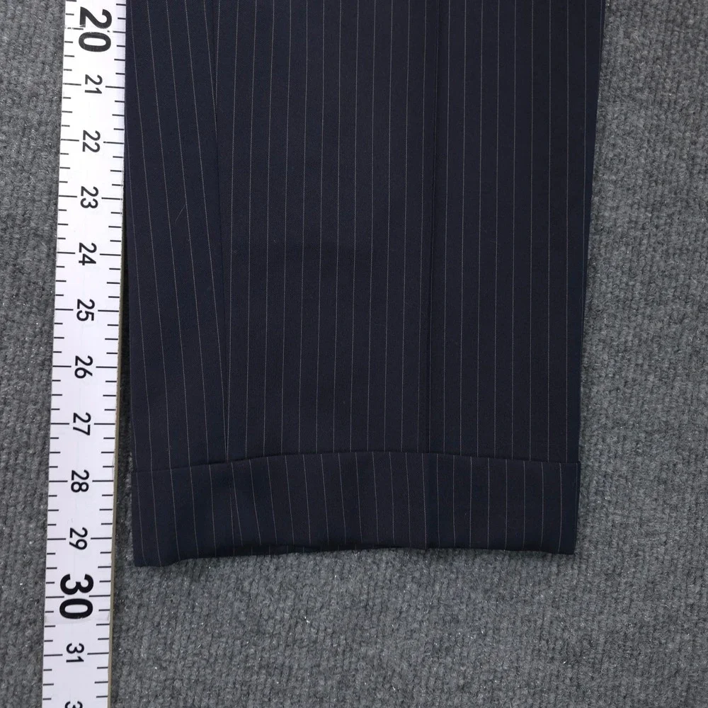 Loro Piana Suit Mens 40S W34 Navy Blue Pinstripe Wool Two Piece Bemberg Lining